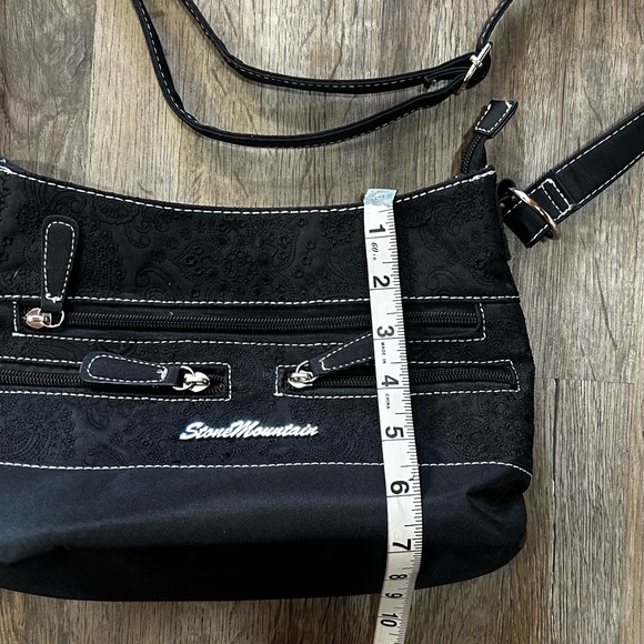 Stone Mountain Accessories Black Crossbody Bag with Embossed Design - Picture 9 of 10
